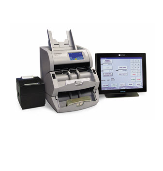 JetTouch workstation with currency and ticket scanner and printer.